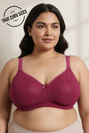 Zivame True Curv Lightly Lined Padded Non Wired Full Coverage Super Support Spacer Bra - Beet Red — thumbnail 1